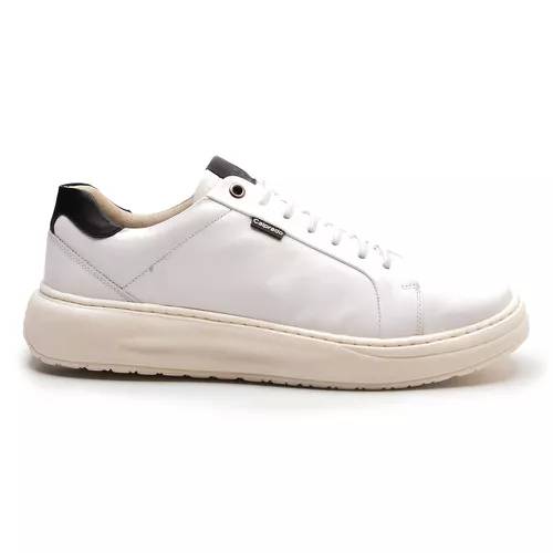 Sapatenis Casual Sola-alta Calprado Branco com Pre... - LOJA CALPRADO