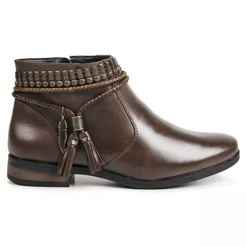 Bota Feminina Kader Woman Couro Chocolate - KA-606 - LOJA CALPRADO