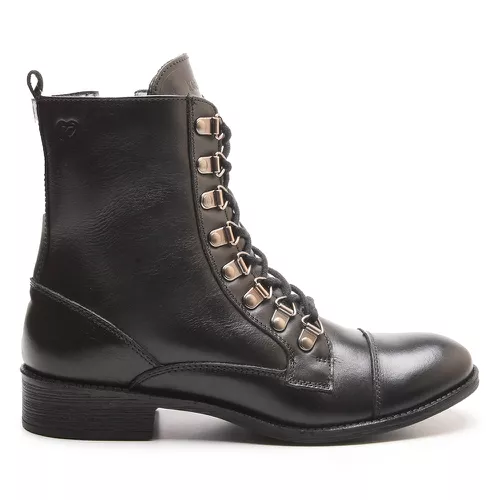 Bota/Coturno Feminina Kader Woman Couro Confort Pr... - LOJA CALPRADO