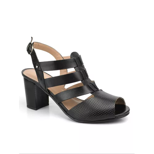 Sandália Peep Toe Couro Legítimo - Loja Miuzzi