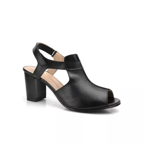 Sandália Peep Toe Couro Legítimo - Loja Miuzzi