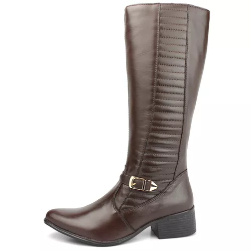 Bota Feminina Montaria Couro Legítimo Modelo Cano ... - Loja Miuzzi