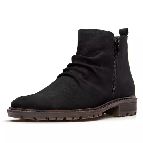 Bota Masculina cano curto conforto couro legítimo cor preta solado vaqueiro - Loja Pierrô | Calçados Masculinos e Femininos