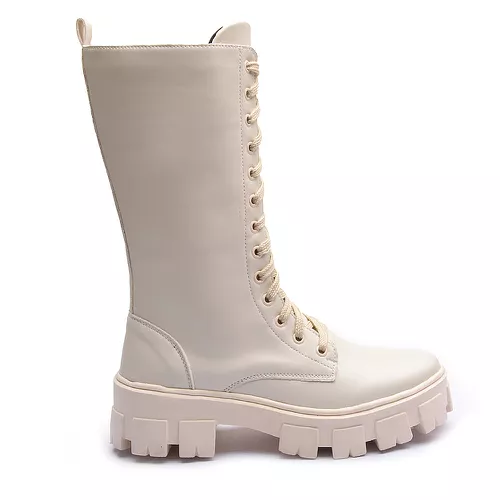Bota Molly Montaria Feminino com Atacador Off Whit... - MOLLY