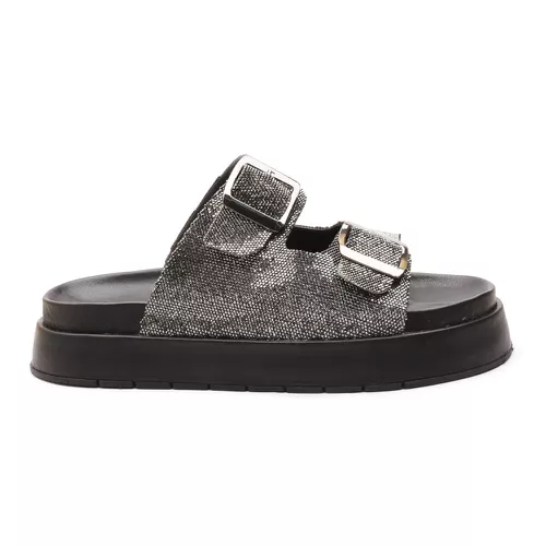 Papete Feminina Molly Preto Com Fivela Ajustável -... - MOLLY