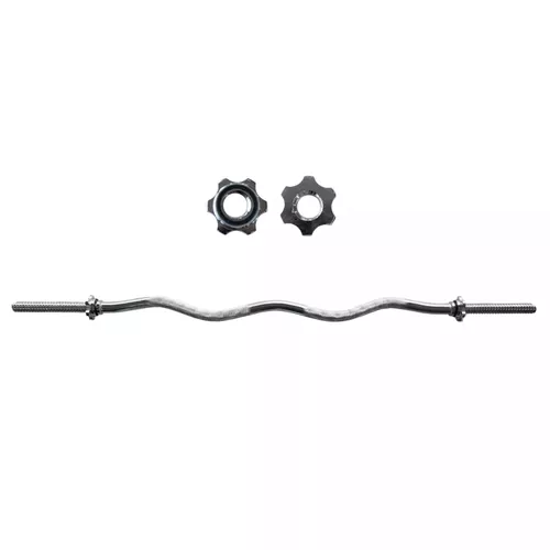 Barra W Musculação Maciça e Cromada com Rosca 120c... - Natural Fitness