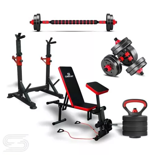 Kit Banqueta e Kit Halteres Barra Kettlebell dumbe... - Natural Fitness