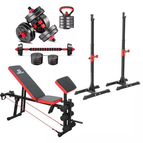 Kit Banqueta e Kit Halteres Barra Kettlebell dumbe... - Natural Fitness