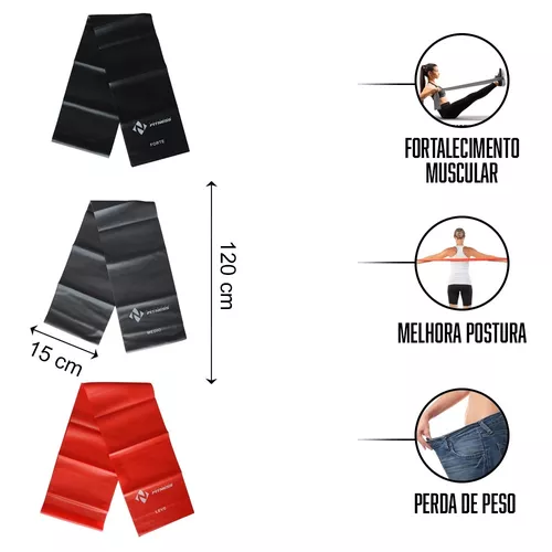 Kit 3 Faixas Elasticas Thera Band Consport - 40015 - Natural Fitness
