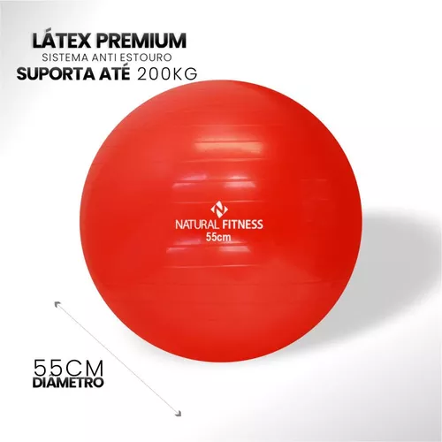 Bola Suíça para Pilates e Ginástica - 55cm - Verme... - Natural Fitness