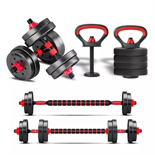 Kit 6 em 1 - Dumbbells, Barras e Kettlebell - 1552 - Natural Fitness
