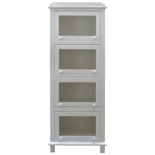 Armário Vitrine Branco - Portas Guilhotina - DBV6... - OFICINA DE AGOSTO