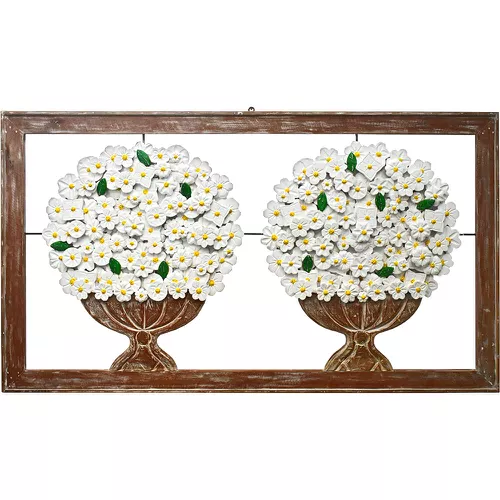 Quadro Vazado Grande de Ânforas Duplas com Flores ... - OFICINA DE AGOSTO