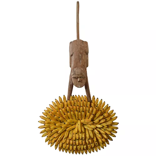 Escultura de Macaco com Cacho de Banana - 113501 - OFICINA DE AGOSTO