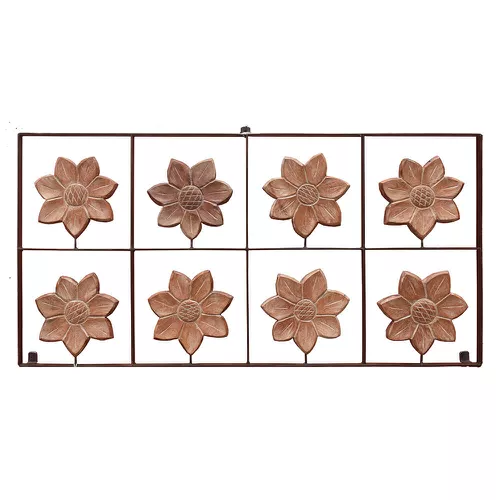 Painel Grade com Esculturas Grandes de Flores 08 P... - OFICINA DE AGOSTO