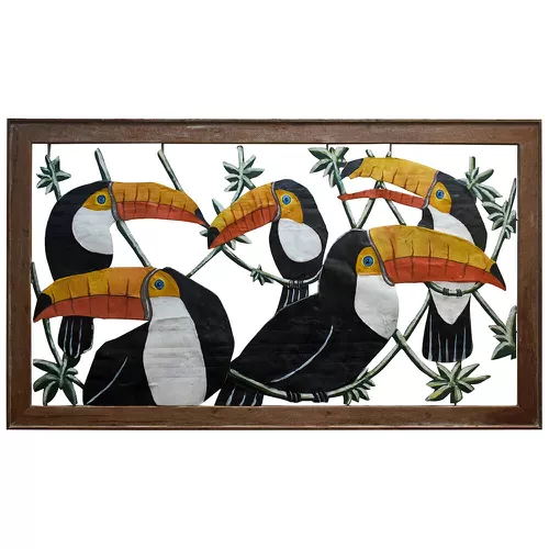 Quadro Vazado de Tucanos - DBV6044 - OFICINA DE AGOSTO