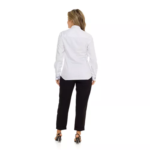 Camisa Branca Feminina Social Manga Longa Margaret