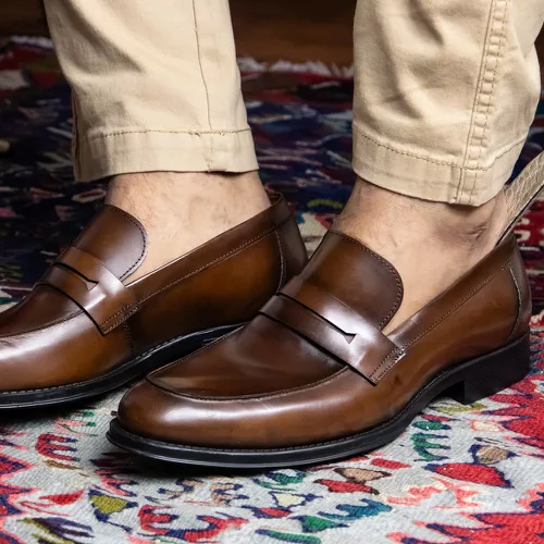 Sapato Social Penny Loafer Damasco