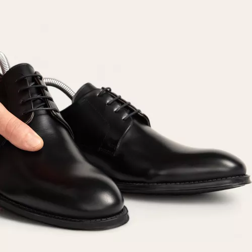 Sapato Social De Amarrar Liso Preto 