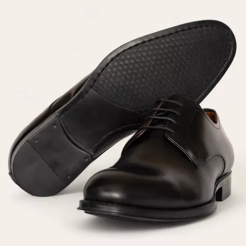 Sapato Social De Amarrar Liso Preto 