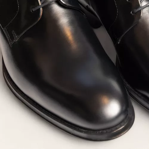 Sapato Social De Amarrar Liso Preto 