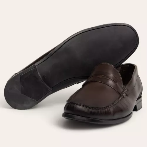 Sapato Mocassim Penny Loafer Café/Tostado