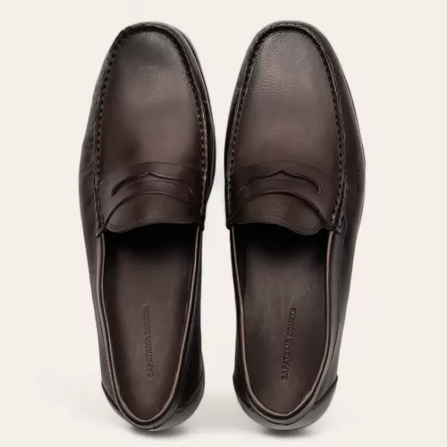 Sapato Mocassim Penny Loafer Café/Tostado