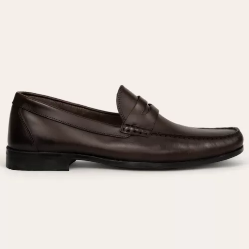 Sapato Mocassim Penny Loafer Café/Tostado