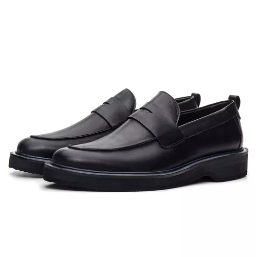 Sapato Loafer Louis em Couro Preto - Coronello