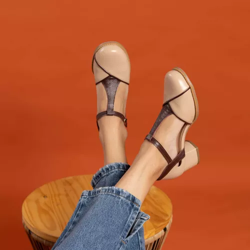 Sapato Boneca - BUARQUE - Nude E Madeira - 2075.5