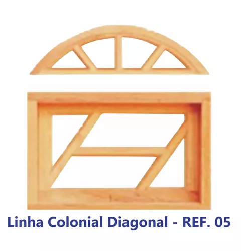 BÁSCULA COLONIAL VIDRO DIAGONAL EM ANGELIM PEDRA MACIÇO REF. 05
