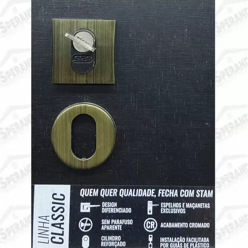 FECHADURA STAM ROS.1006 QUADRADA AUXILIAR ESCOVADO
