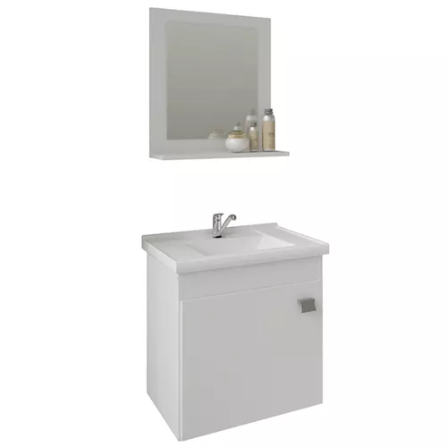 ARMÁRIO DE BANHEIRO IRIS 44CM COM ESPELHEIRA BRANCO MGM