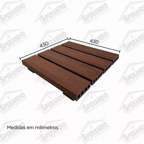 DECK MODULAR 43X43 CM IPÊ TEXTURIZADO
