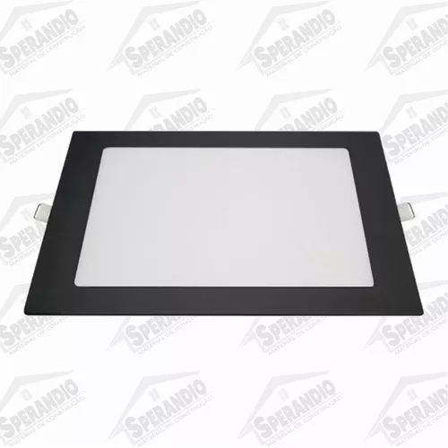 LUMINÁRIA LED PRETO QUADRADA EMBUTIR 18W 3000K 21,8CM BLUMENAU
