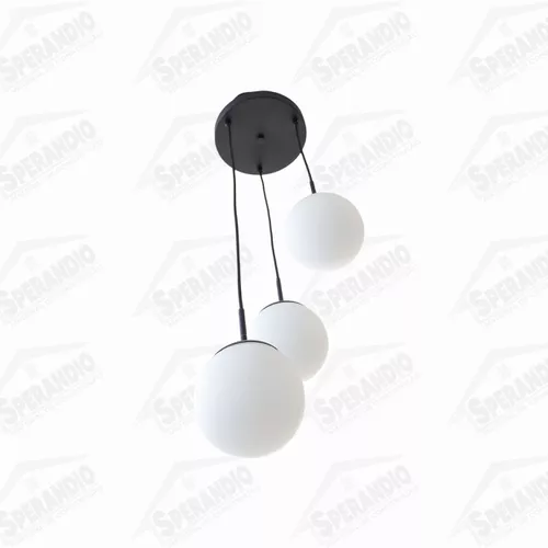 PENDENTE DREAMS BOLA E27 3 LUZES PRETO 15MM BRONZEARTE