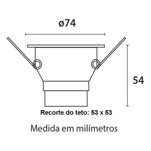 SPOT PRETO RECUADO DE EMBUTIR QUADRADO 74MM 3W LED 6500K BLUMENAU