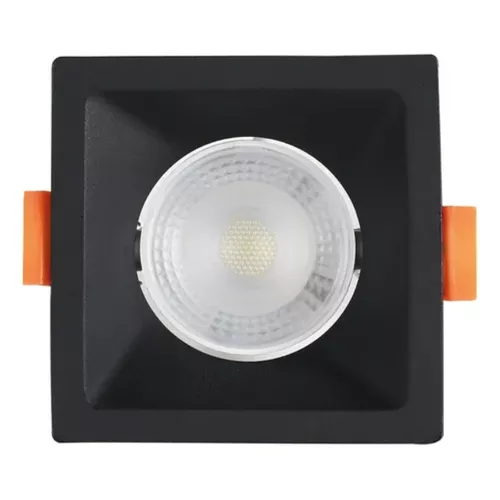 SPOT PRETO RECUADO DE EMBUTIR QUADRADO 74MM 3W LED 6500K BLUMENAU