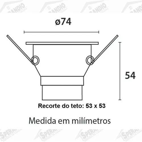 SPOT PRETO RECUADO DE EMBUTIR QUADRADO 74MM 3W LED 6500K BLUMENAU
