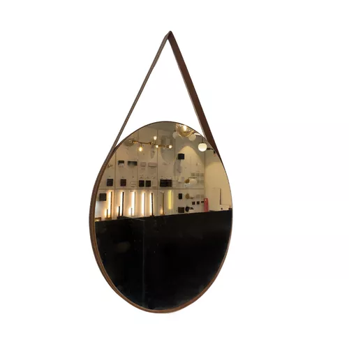 ESPELHO RED.ADNET COURO CARAMELO 62CM /ES-AD-62-CR/