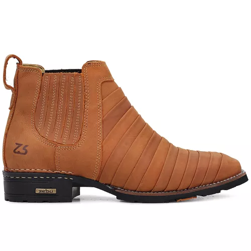 Botina Texana Casco de Tatu Zebu Original 57030 Mustang Conhaque - TEXASKING | Botas e Botinas Country
