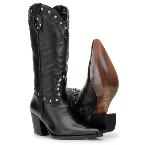 Bota Country Feminina Capelli Boots Napa Gucci Preto - TEXASKING | Botas e Botinas Country