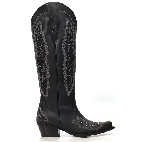 Bota Country Feminina Vimar Boots 10243 Fóssil Preto - TEXASKING | Botas e Botinas Country