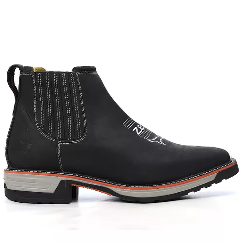 Workboot Zebu Original 93020 Gel Couro Rustic Preto - TEXASKING | Botas e Botinas Country