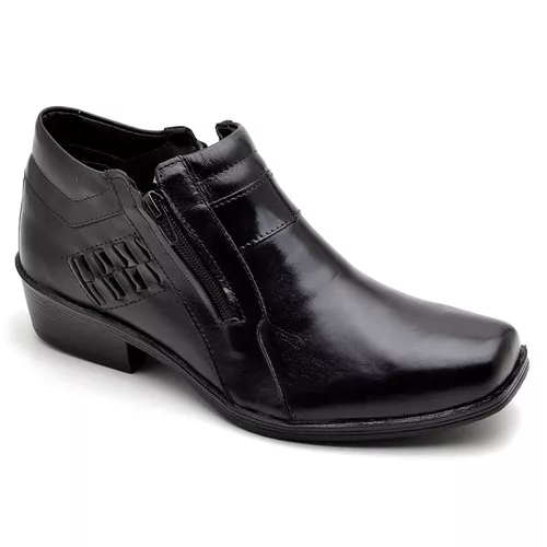 Bota Botina Social Country Reta Oposta Preto - Top Franca Shoes | Calçados Confortáveis em Couro