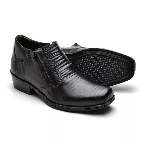 Bota Botina Social Country Reta Oposta Preto - Top Franca Shoes | Calçados Confortáveis em Couro