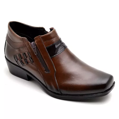 Bota Botina Social Country Reta Oposta Café - Top Franca Shoes | Calçados Confortáveis em Couro