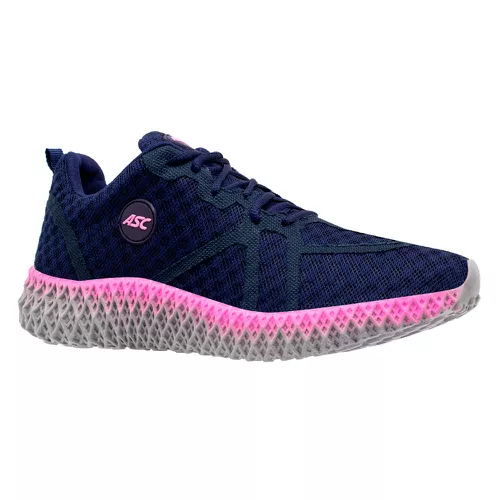 Tênis Ascension Ghost Marinho e Rosa - Top Franca Shoes | Calçados Confortáveis em Couro