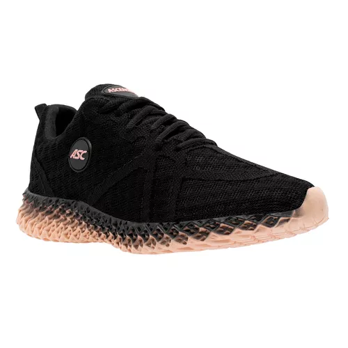 Tênis Ascension Ghost Preto e Rose - Top Franca Shoes | Calçados Confortáveis em Couro