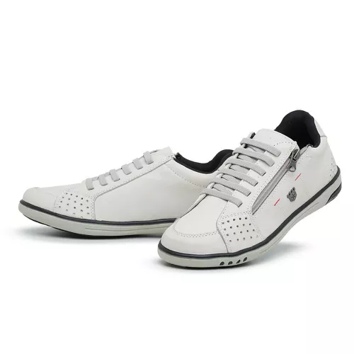 Tênis Sapatenis Masculino Casual Ziper Lateral Gel... - Top Franca Shoes | Calçados Confortáveis em Couro